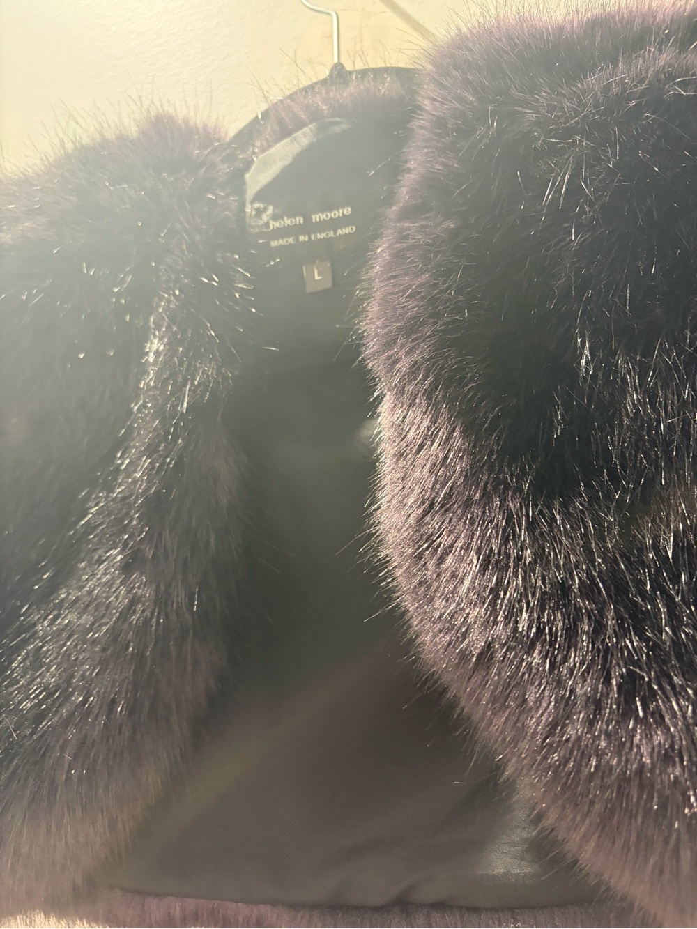 Helen Moore Midnight Purple Faux Fur Bolero Shrug L - Picture 3 of 5
